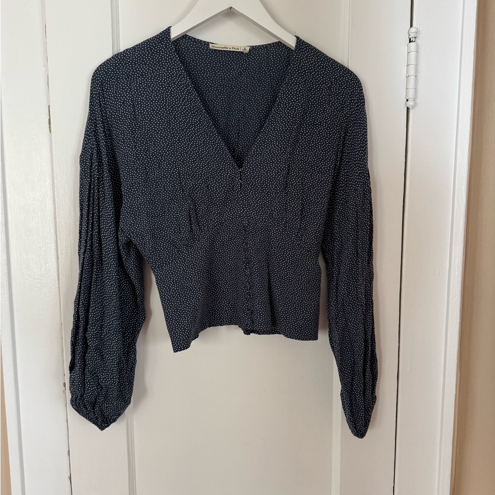 Abercrombie & Fitch Dark Blue Patterned Blouse